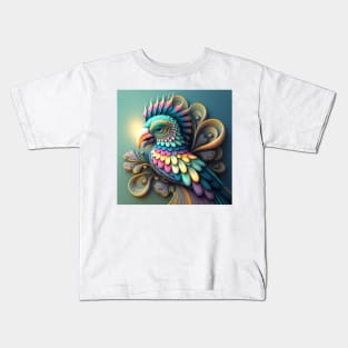 A Fractal Design in A Parrot Motif Kids T-Shirt